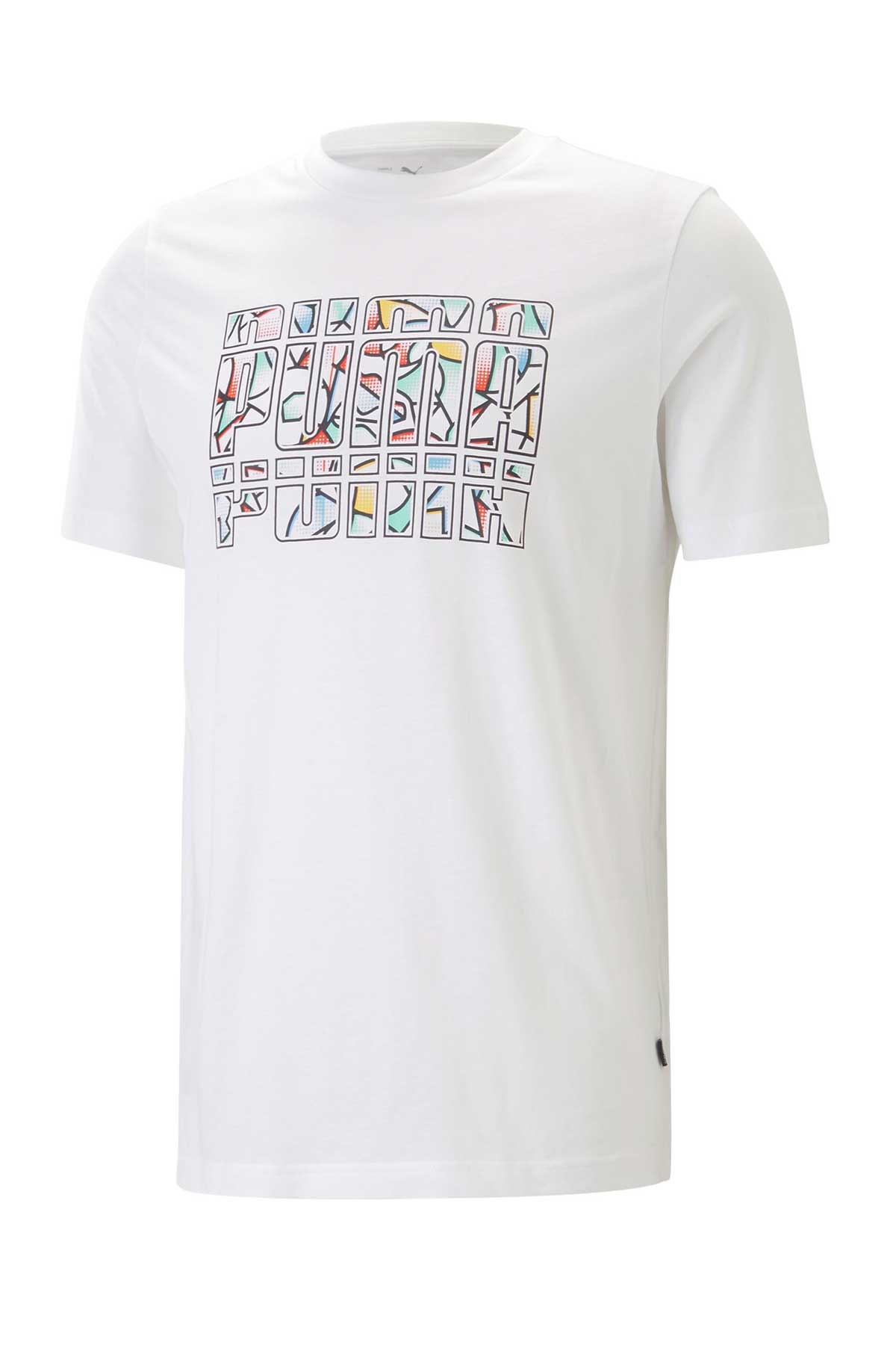 Puma Graphics Summer Erkek Tişört 67448202 Beyaz