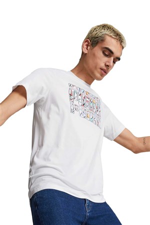 Puma Graphics Summer Erkek Tişört 67448202 Beyaz