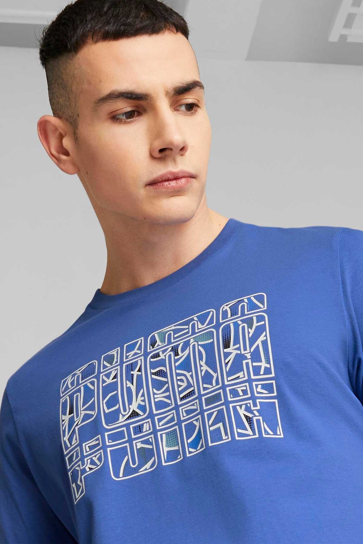 Puma Graphics Summer Erkek Tişört 67448292 Mavi