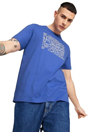 Puma Graphics Summer Erkek Tişört 67448292 Mavi