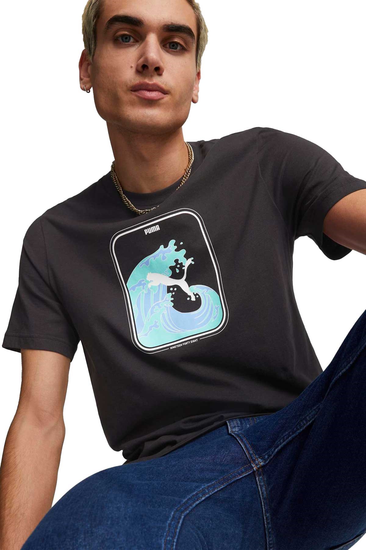 Puma Graphics Wave Erkek Tişört 67448301 Siyah