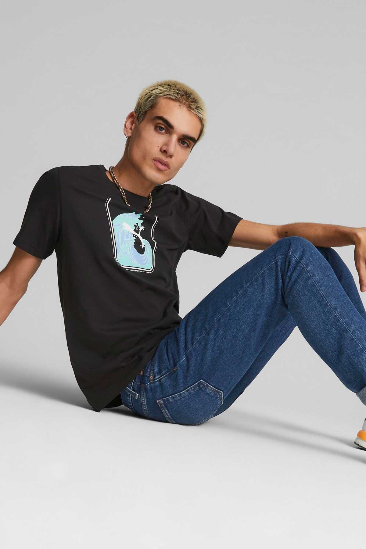 Puma Graphics Wave Erkek Tişört 67448301 Siyah