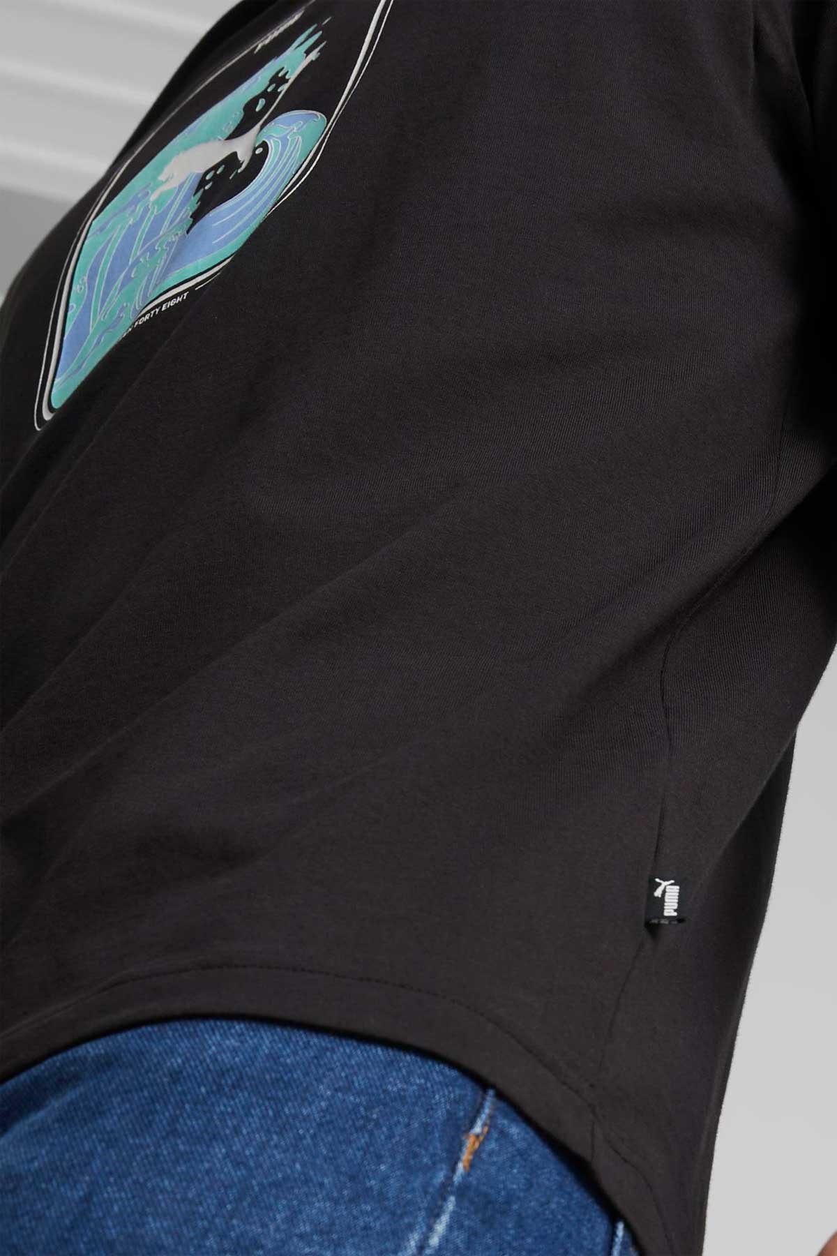 Puma Graphics Wave Erkek Tişört 67448301 Siyah