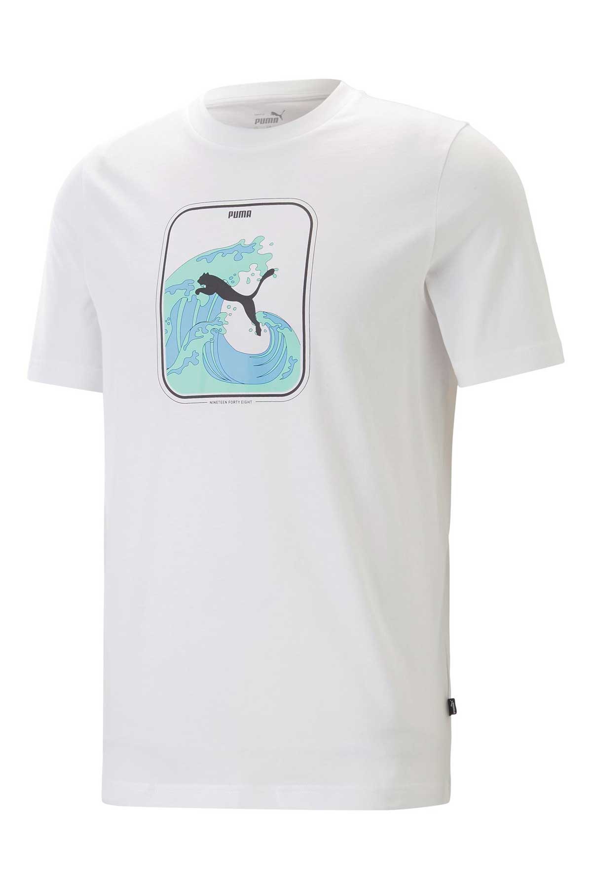 Puma Graphics Wave Erkek Tişört 67448302 Beyaz
