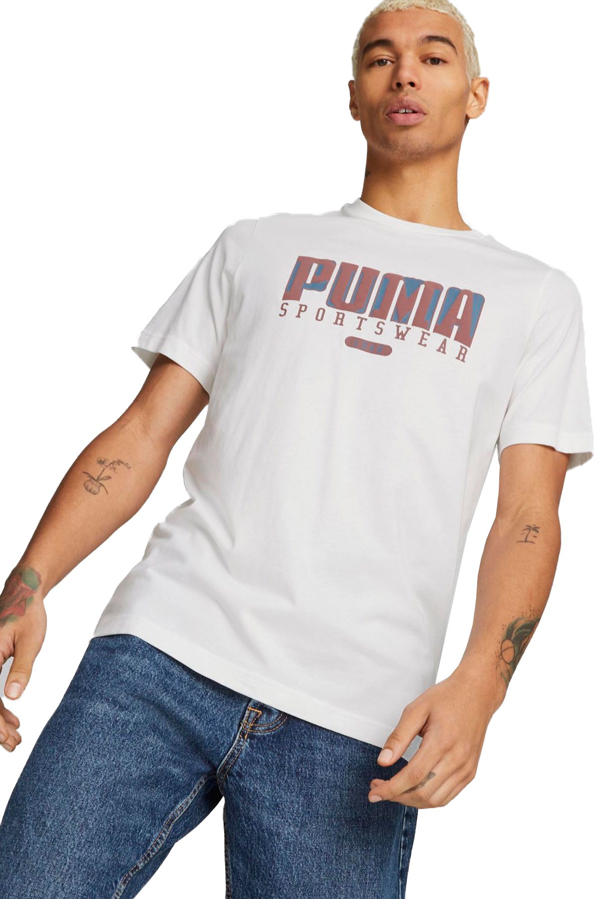 Puma Graphics Retro Erkek Tişört 67448602 Beyaz