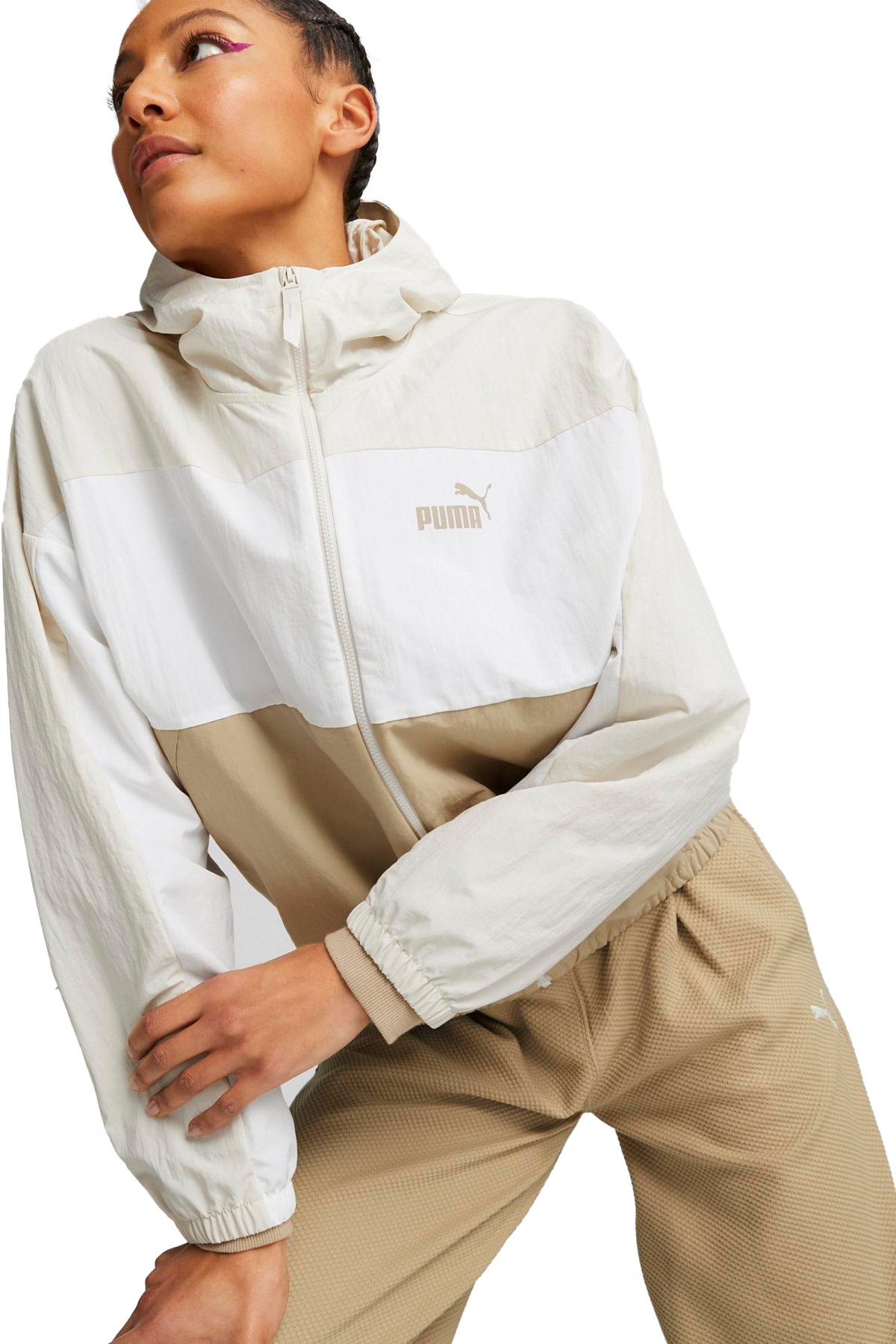 Puma Oversized Hooded Kadın Rüzgarlık 67537287 Beyaz