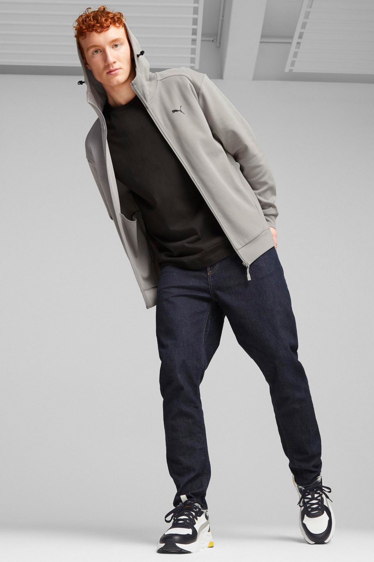 Puma Rad/Cal Full-Zip Erkek Sweatshirt 67588914 Gri