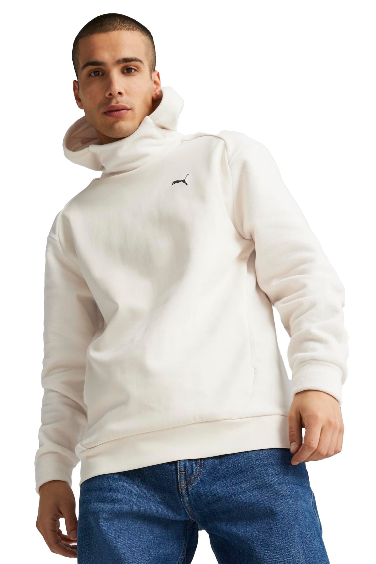 Puma Rad/Cal Polarfleece Erkek Sweatshirt 67589287 Beyaz
