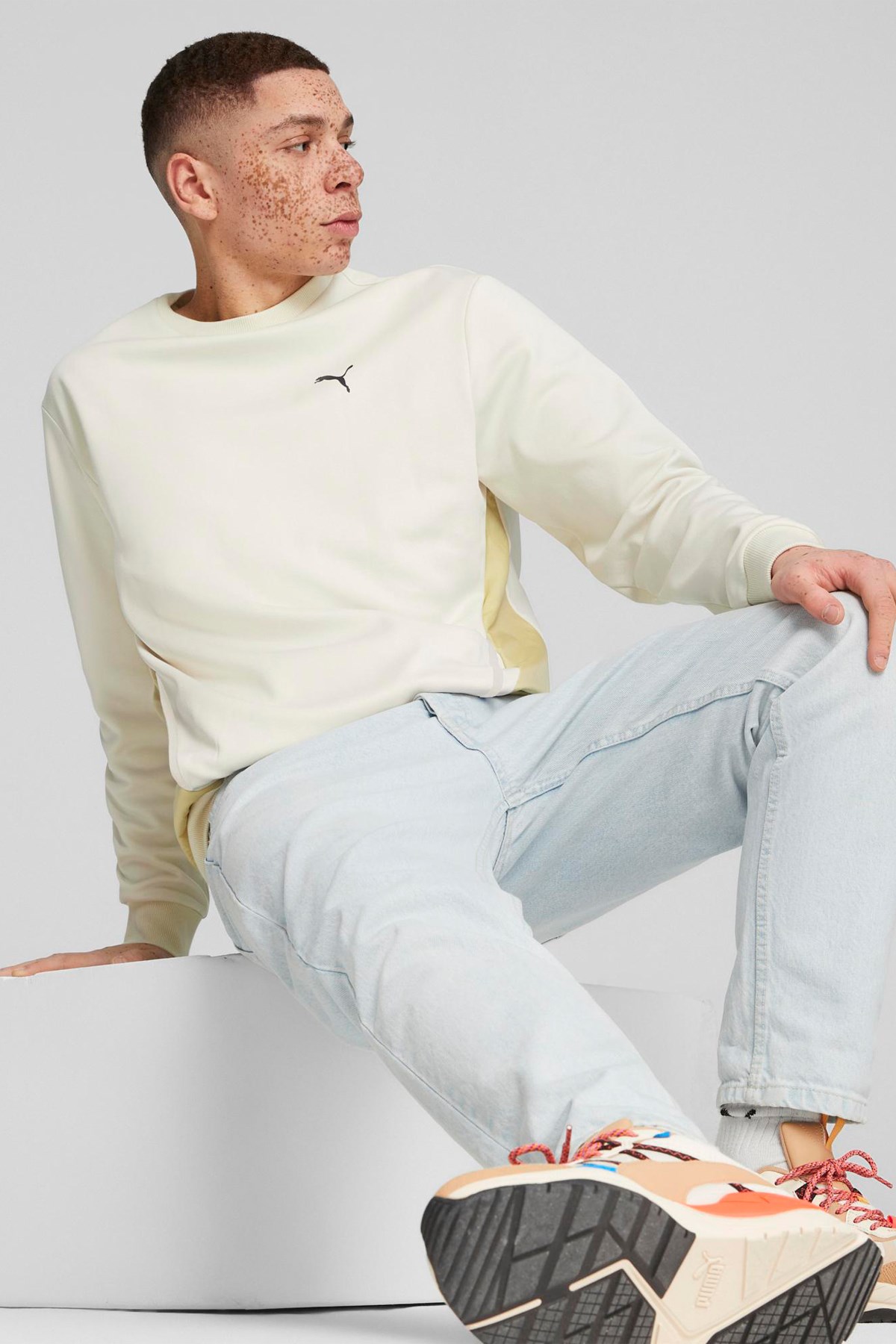 Puma Open Road Erkek Sweatshirt 67589687 Beyaz