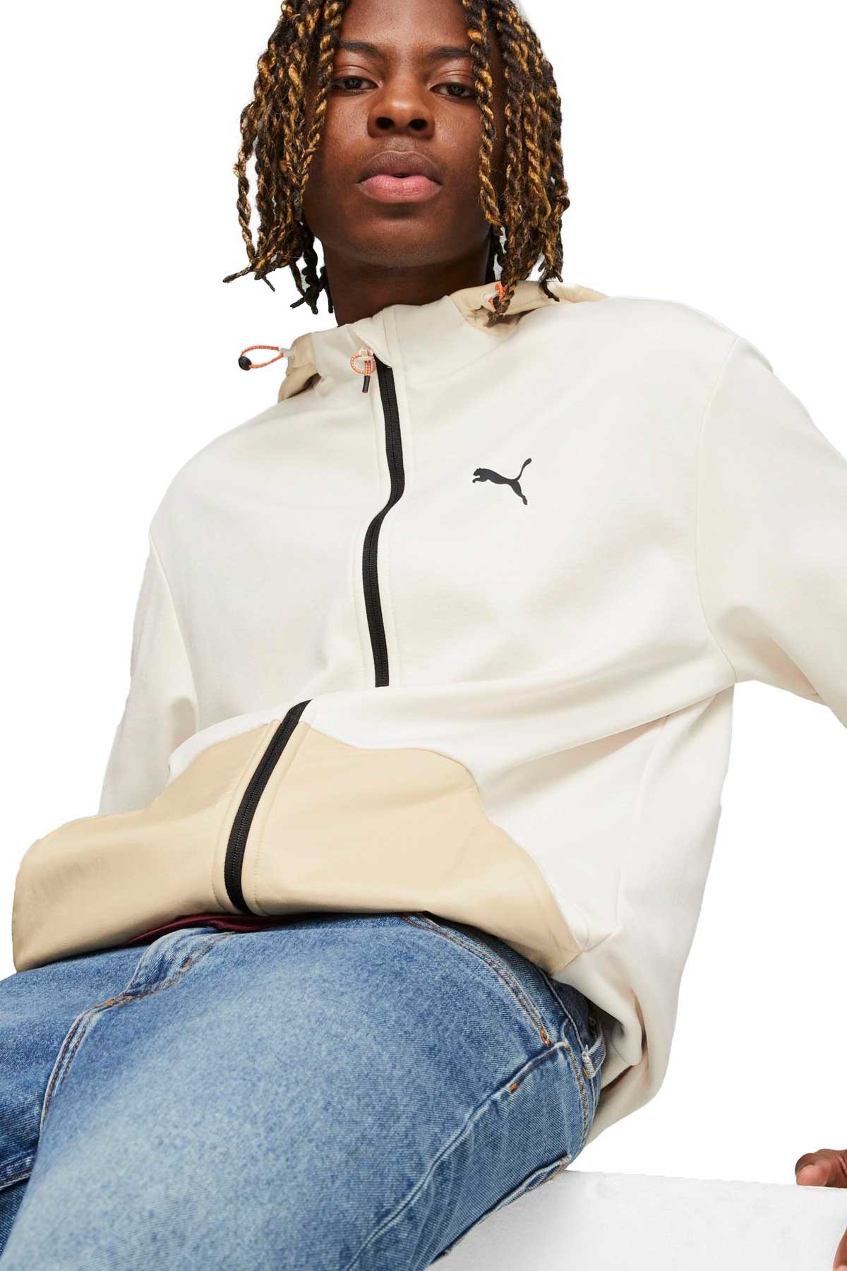 Puma Open Road Full-Zip Erkek Sweatshirt 67589787 Beyaz