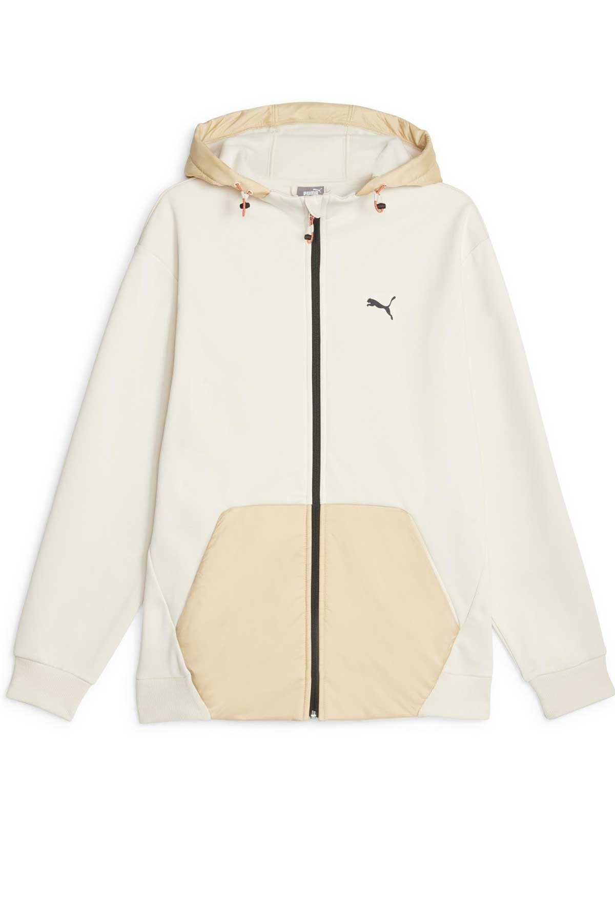 Puma Open Road Full-Zip Erkek Sweatshirt 67589787 Beyaz