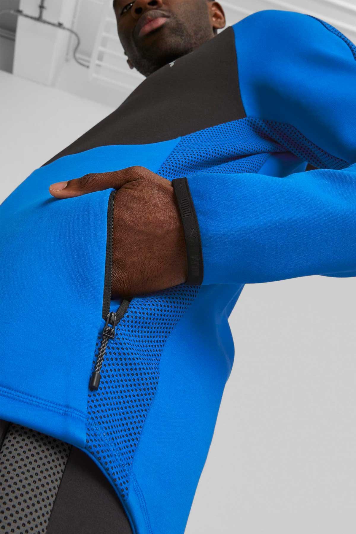 Puma Evostrıpe Full-Zip Erkek Sweatshirt 67593047 Mavi