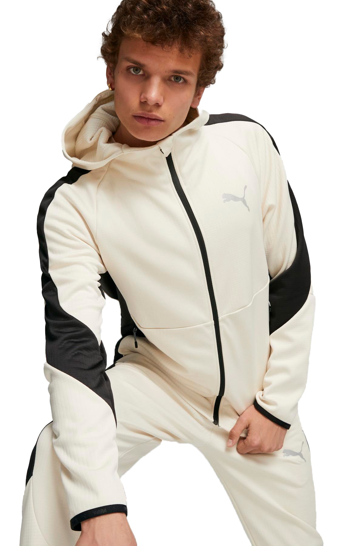 Puma Evostrıpe Warm Full-Zip Erkek Sweatshirt 67593487 Beyaz