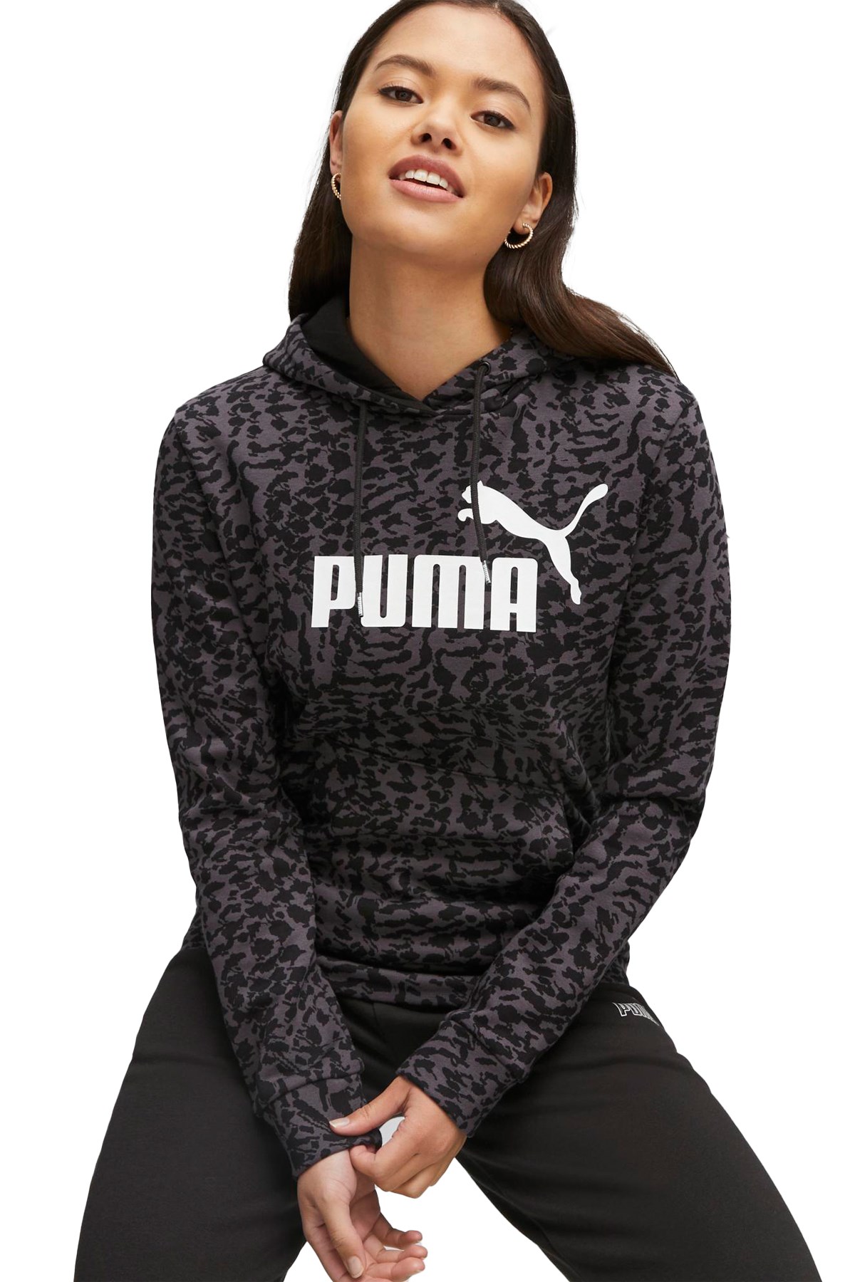 Puma Ess+ Animal Kadın Sweatshirt 67596301 Siyah