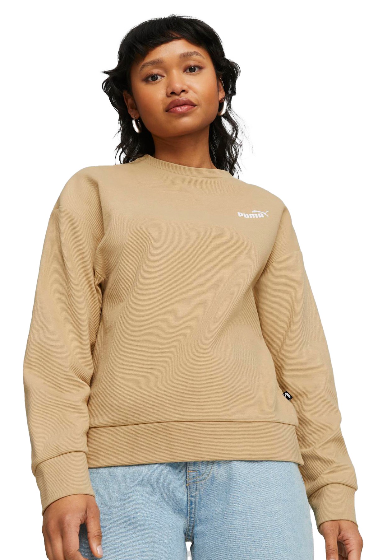 Puma Ess Elevatd Kadın Sweatshirt 67596584 Bej