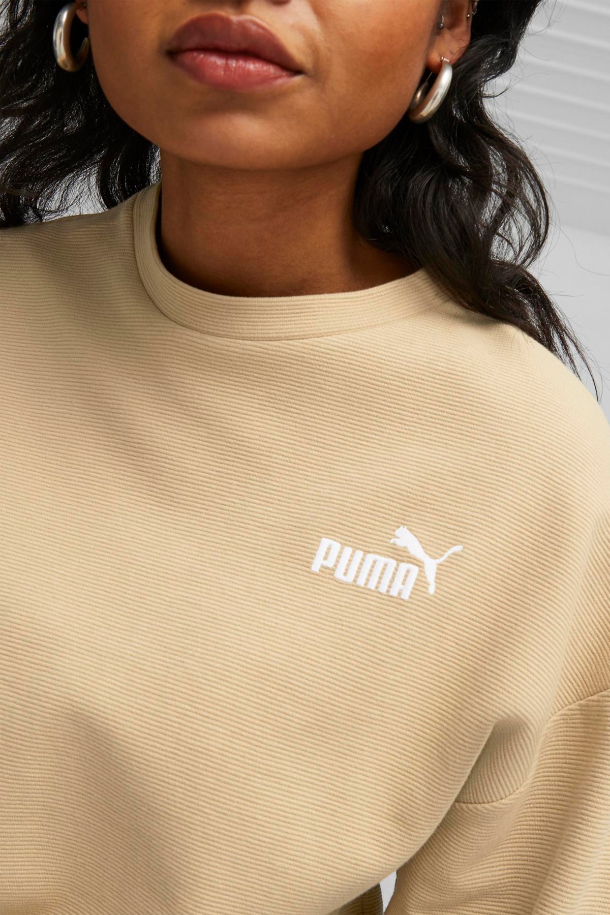 Puma Ess Elevatd Kadın Sweatshirt 67596584 Bej