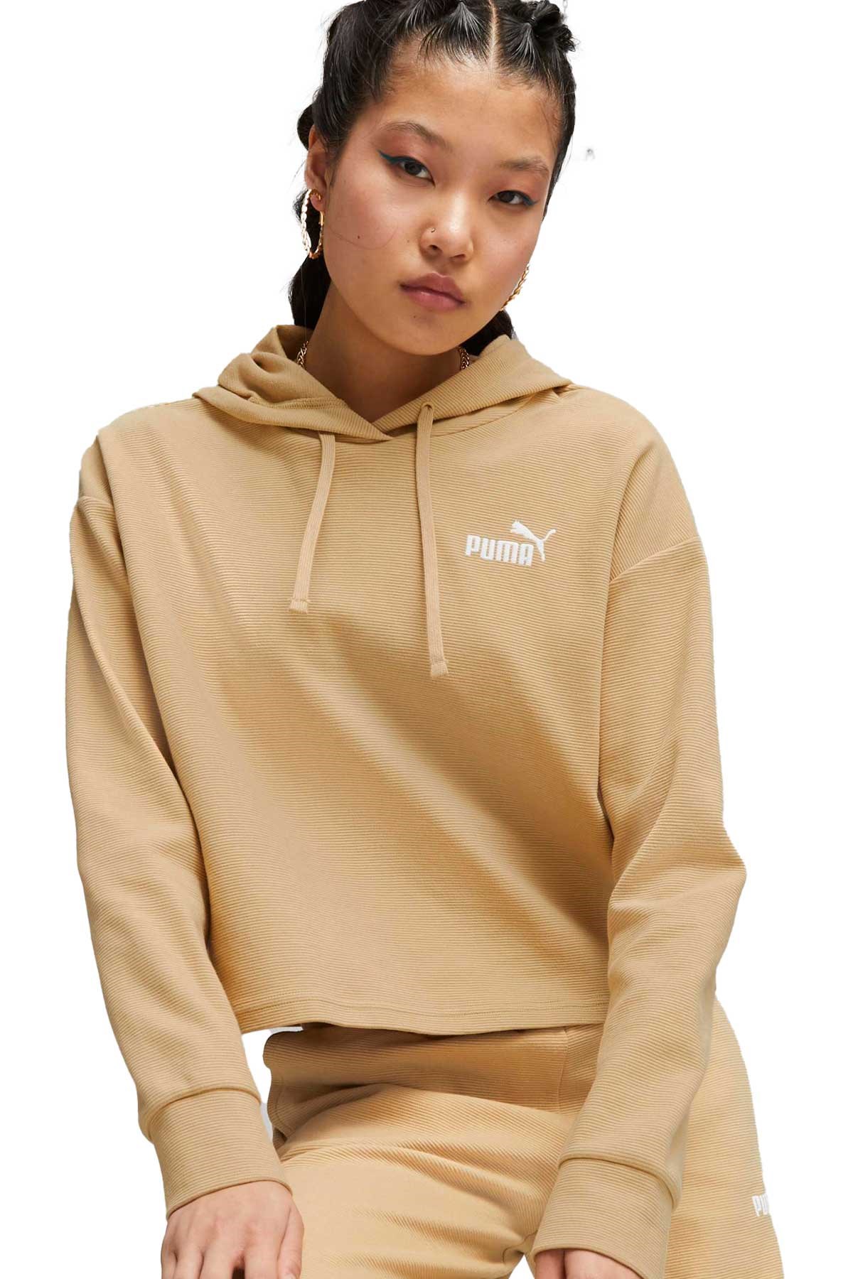 Puma Ess Elevatd Kadın Sweatshirt 67597084 Bej