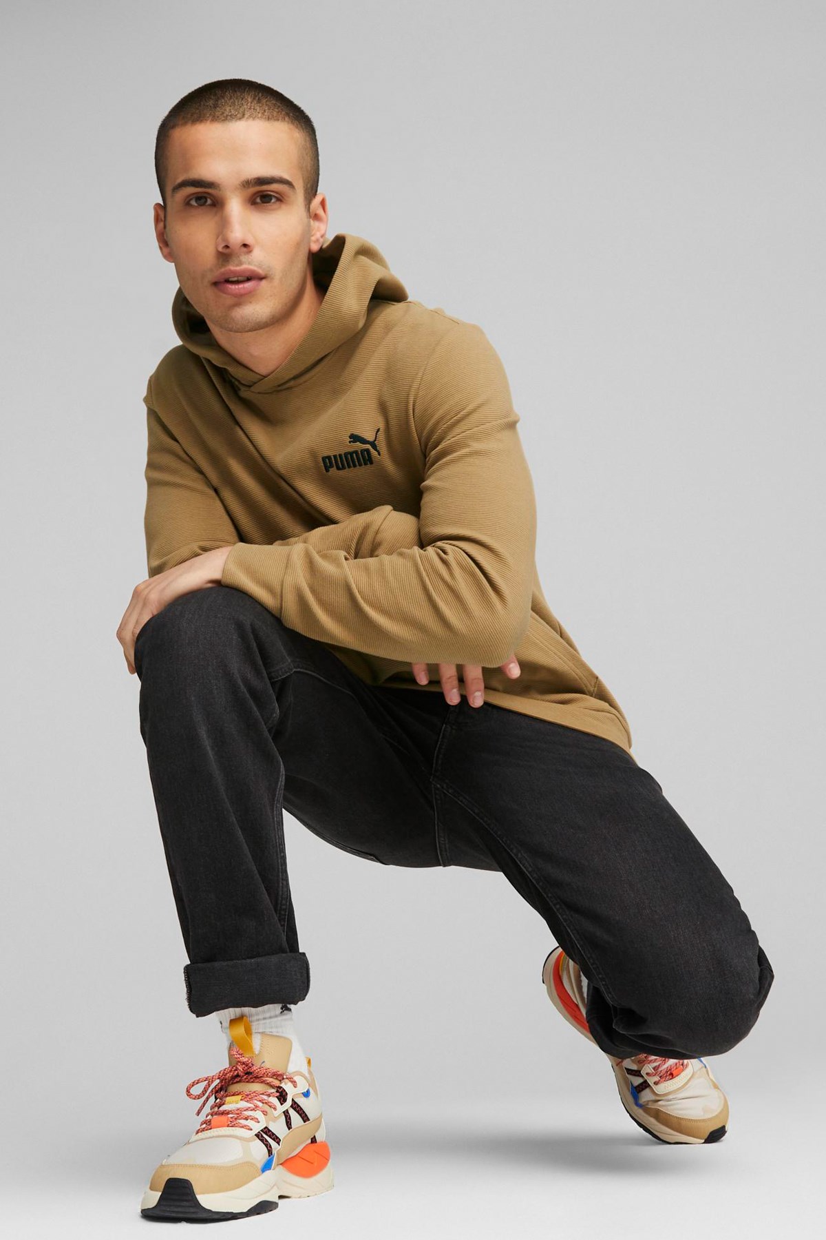 Puma Ess Elevated Erkek Sweatshirt 67597585 Kahverengi