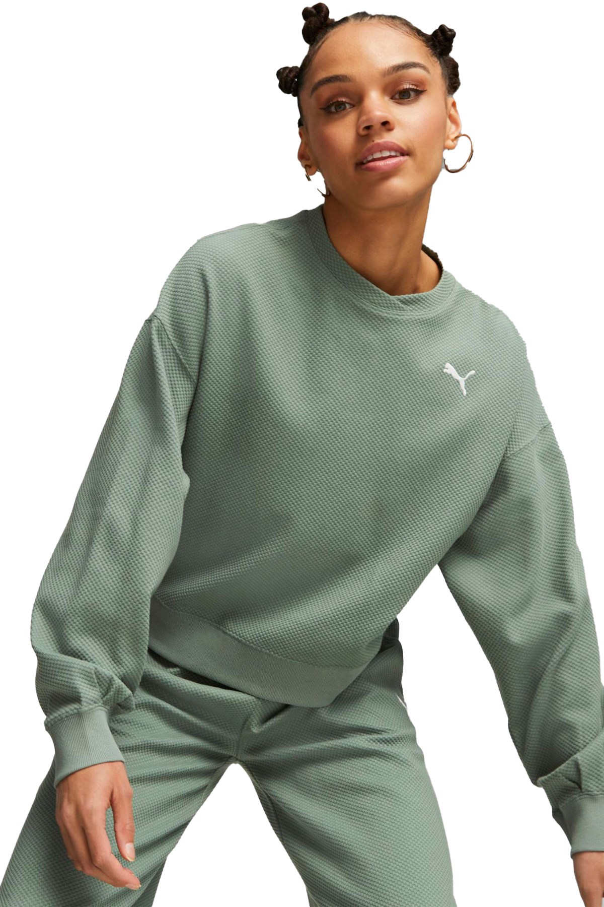 Puma Her Crew Kadın Sweatshirt 67600444 Yeşil