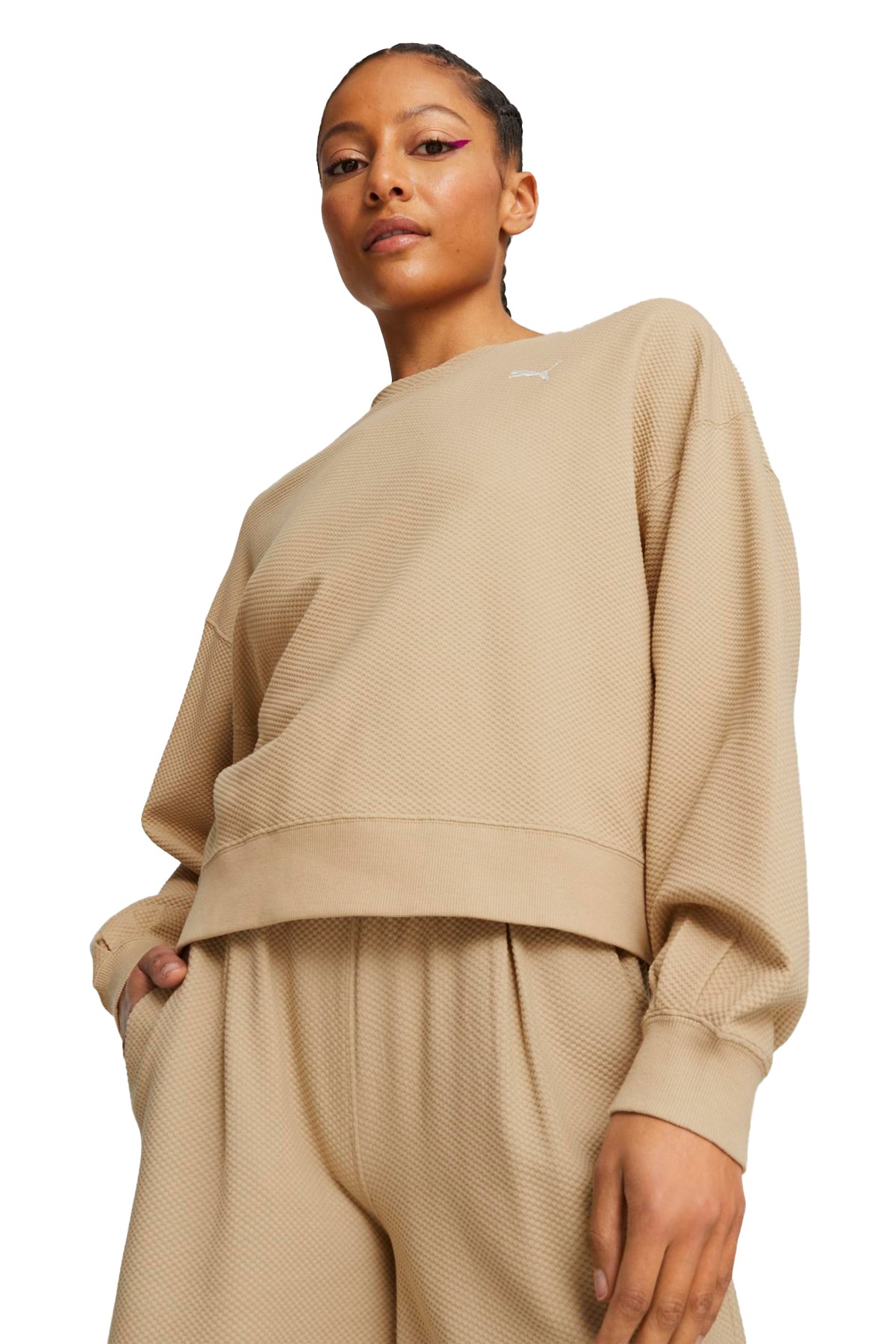 Puma Her Crew Kadın Sweatshirt 67600484 Bej