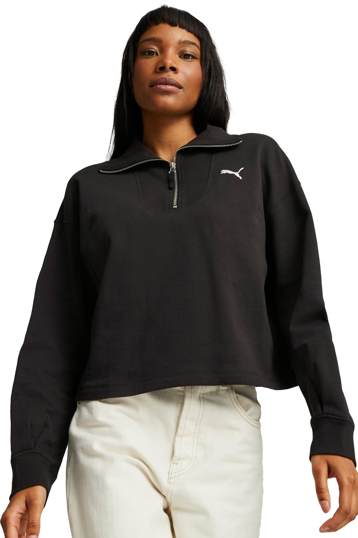 Puma Her High-Neck Kadın Sweatshirt 67600501 Siyah