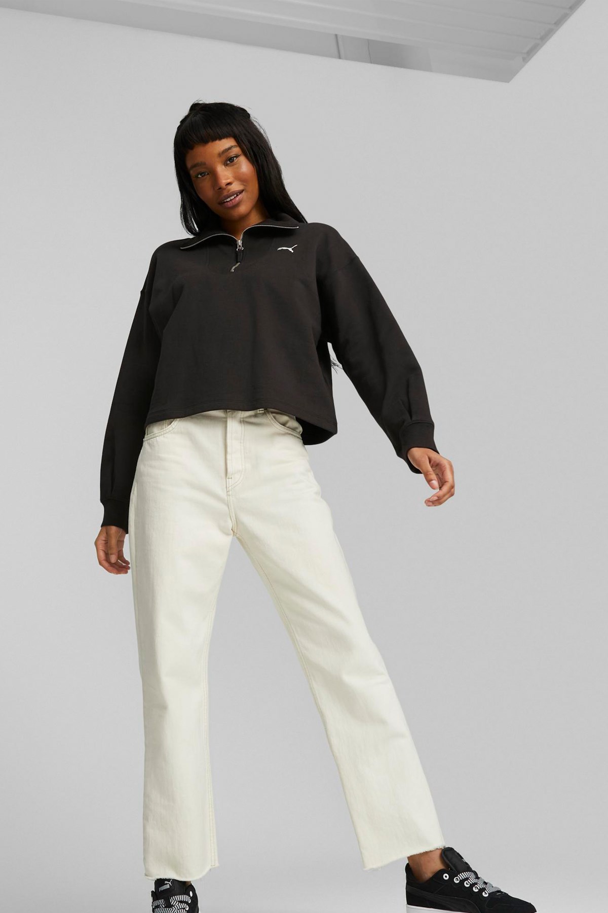 Puma Her High-Neck Kadın Sweatshirt 67600501 Siyah