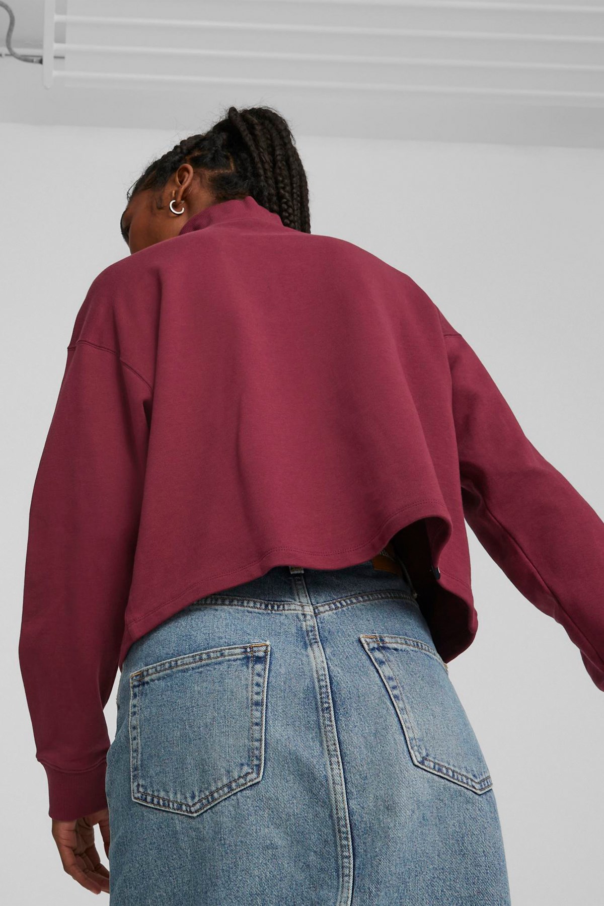 Puma Her High-Neck Kadın Sweatshirt 67600522 Bordo