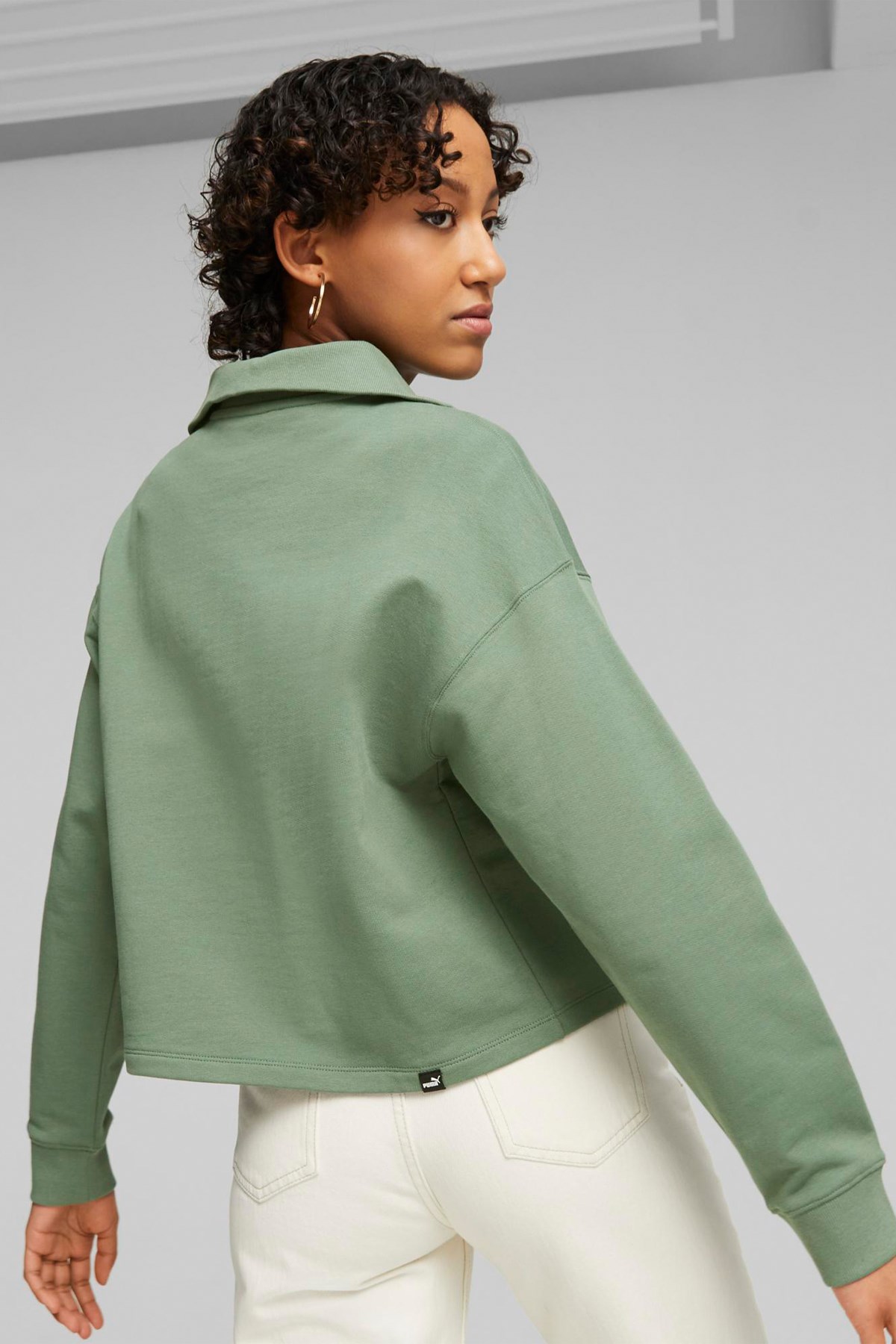 Puma Her High-Neck Kadın Sweatshirt 67600544 Yeşil