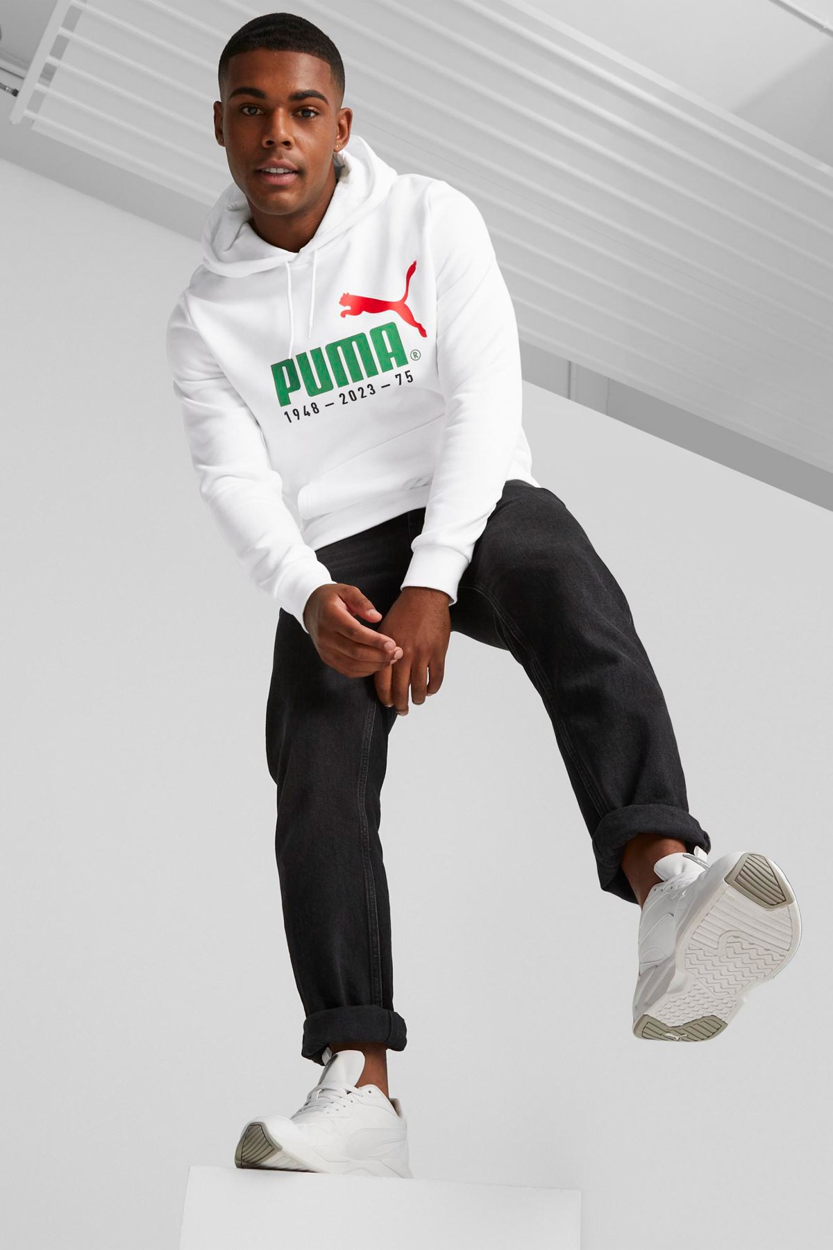 Puma No. 1 Logo Celebration Erkek Sweatshirt 67602102 Beyaz