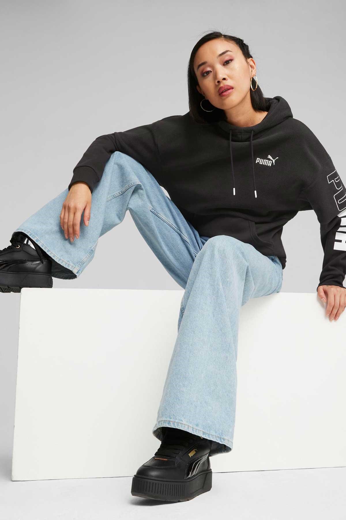 Puma Power Colorblock Kadın Sweatshirt 67602601 Siyah