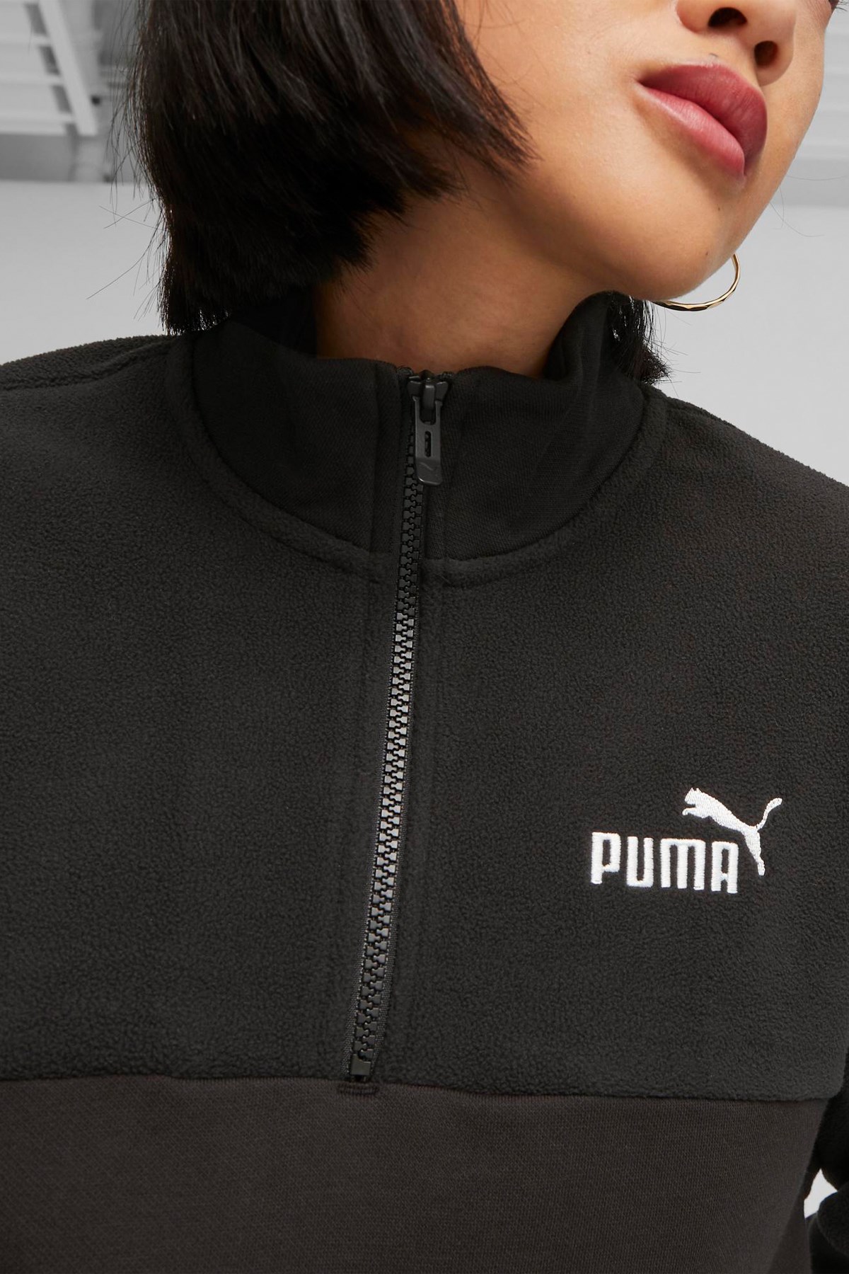 Puma Power Colorblock High Kadın Sweatshirt 67602701 Siyah