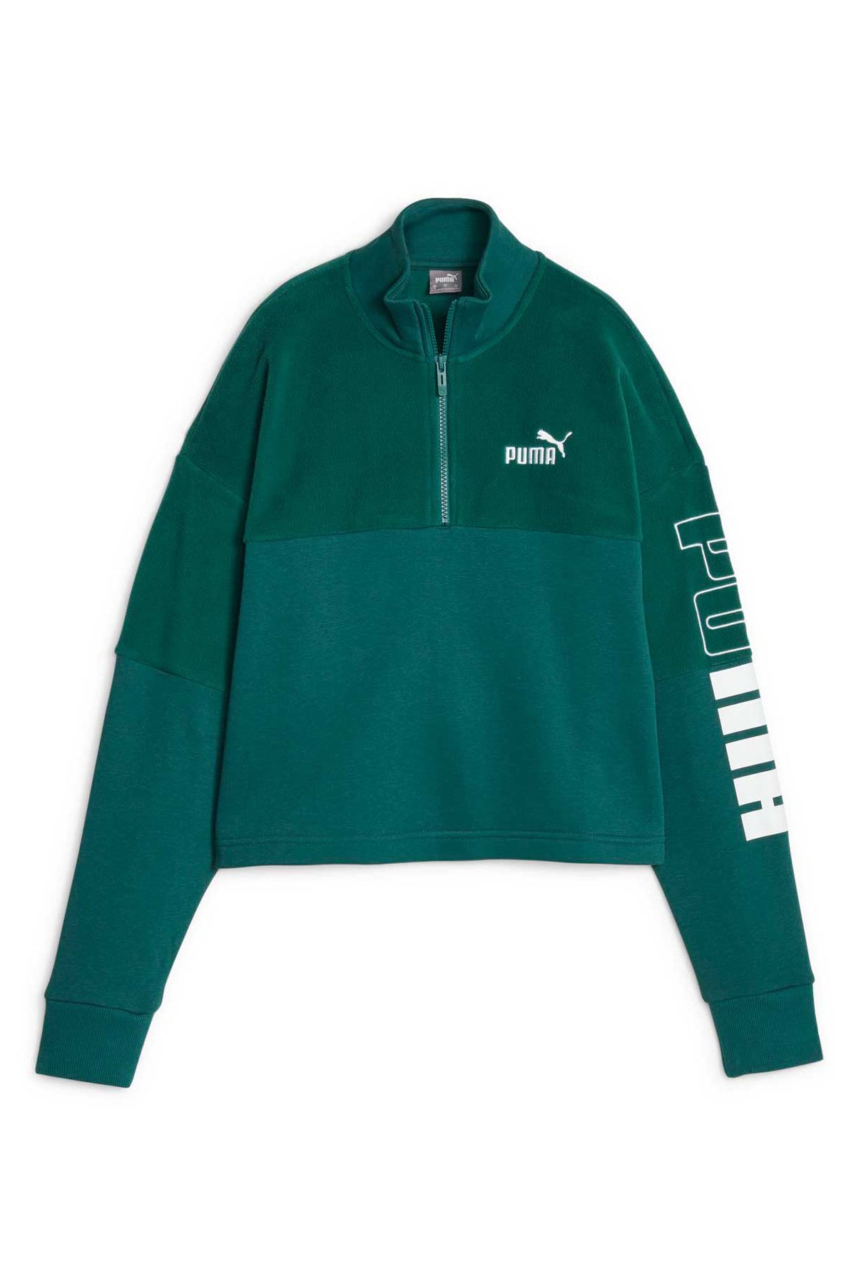 Puma Power Colorblock Kadın Sweatshirt 67602743 Yeşil