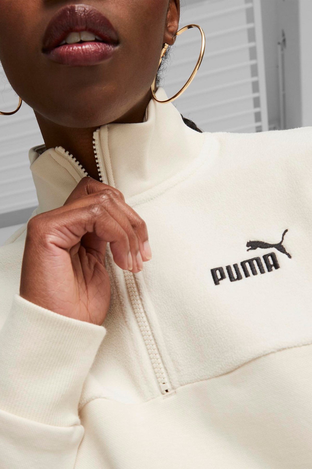 Puma Power Colorblock Kadın Sweatshirt 67602787 Beyaz