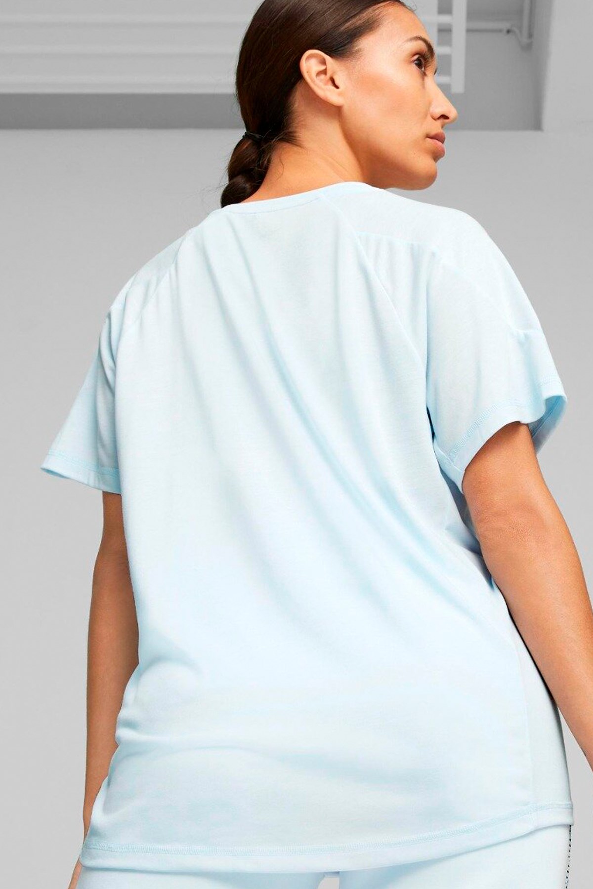 Puma Evostrıpe Tee Icy Blue Kadın Tişört 67607069 Mavi