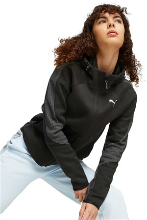 Puma Evostrıpe Full-Zip Kadın Sweatshirt 67607301 Siyah