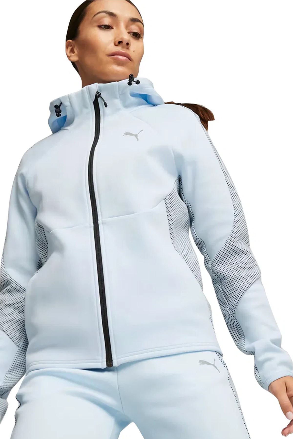 Puma Evostrıpe Full-Zip Fermuarlı Kadın Sweat 67607369 Mavi
