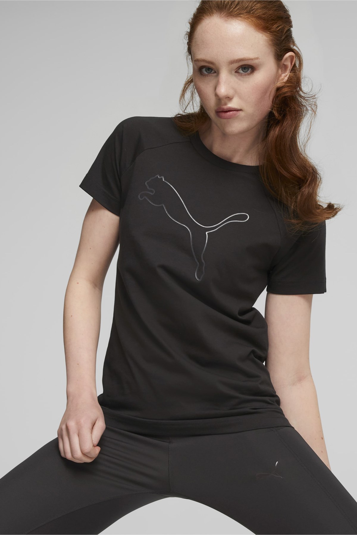 Puma Motion Logo Kadın Tişört 67607901 Siyah