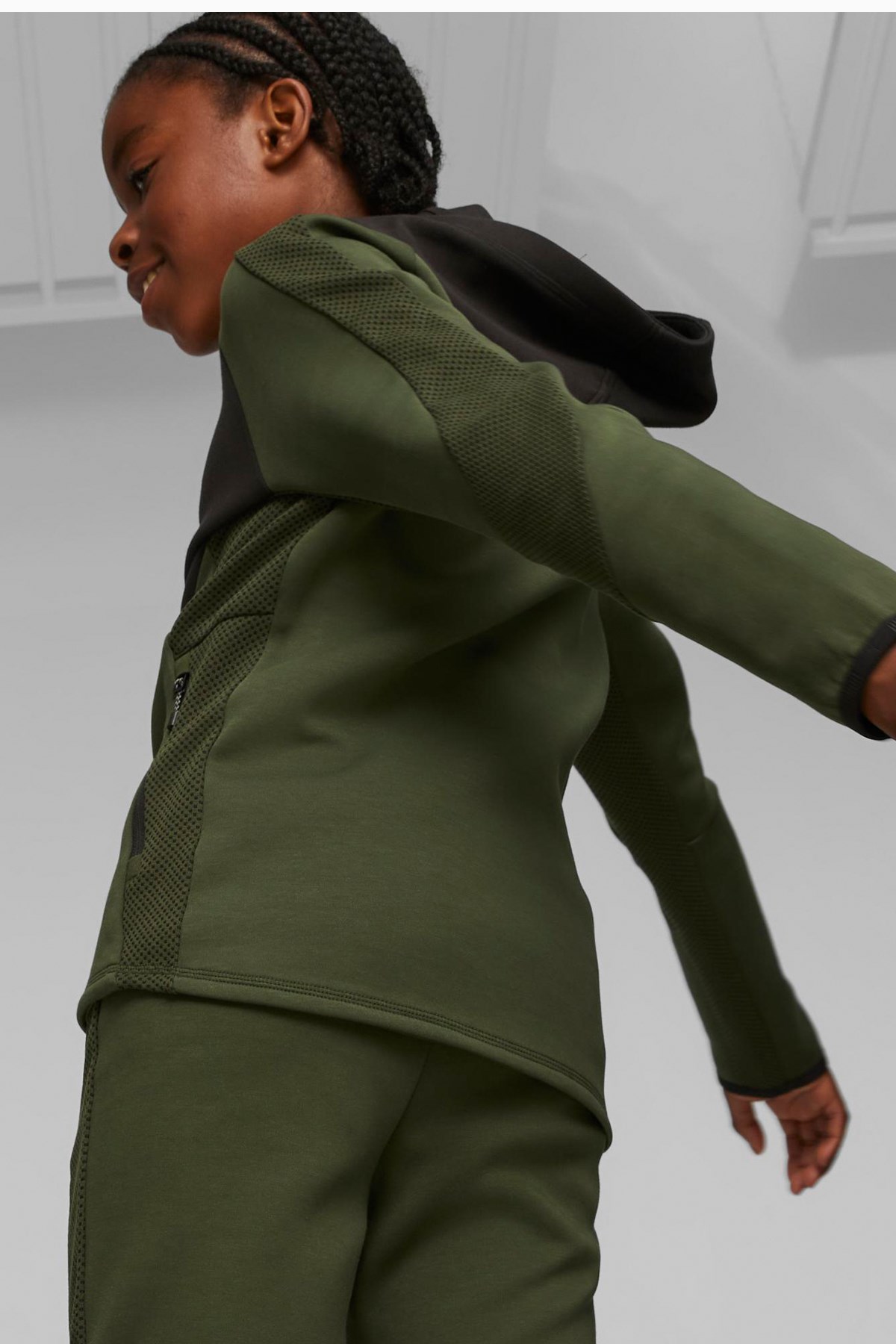 Puma Evostripe Full-Zip Çocuk Sweatshirt 67627731 Haki