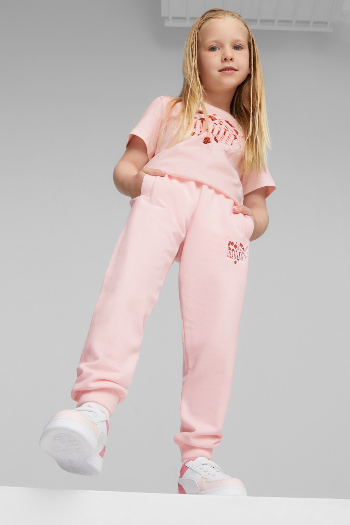 Puma Ess Mıx Mtch Sweatpants Çocuk Tek Alt 67636624 Pembe