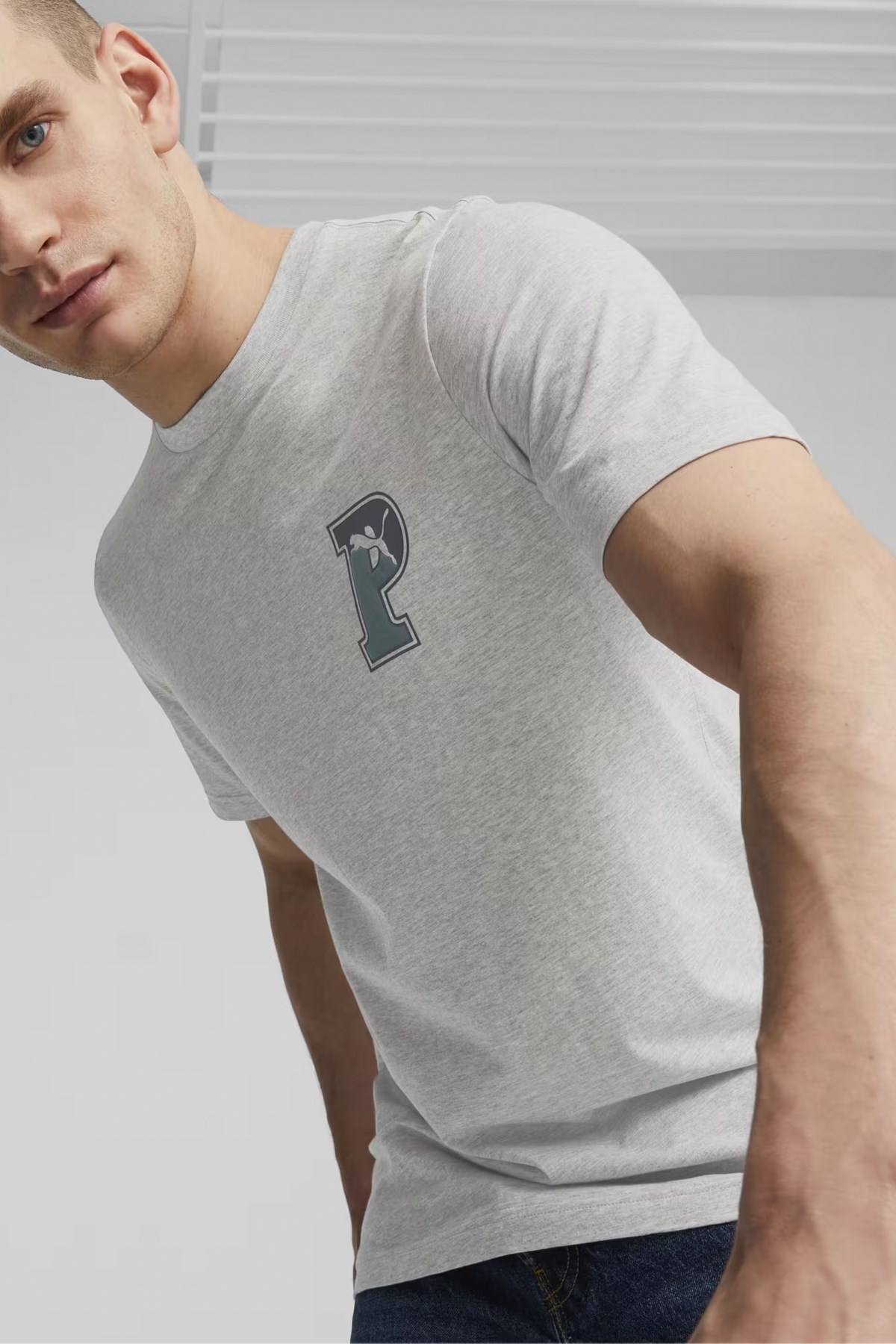 Puma Squad Graphic Erkek Tişört 67678304 Gri