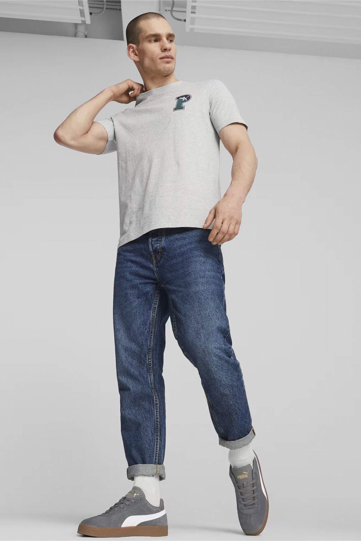 Puma Squad Graphic Erkek Tişört 67678304 Gri