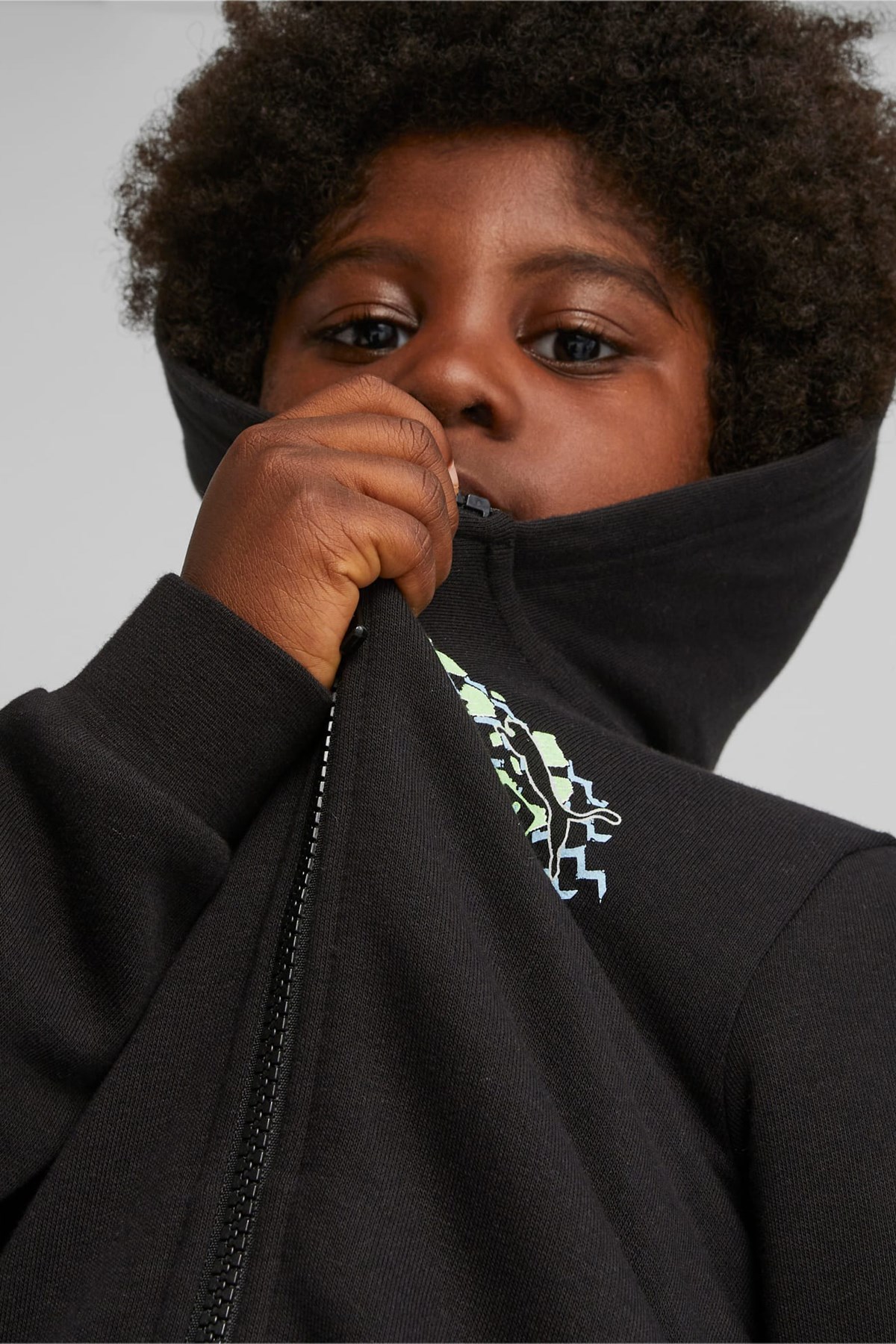 Puma Ess Mix Mtch Full-Zip Çocuk Sweatshirt 67683101 Siyah