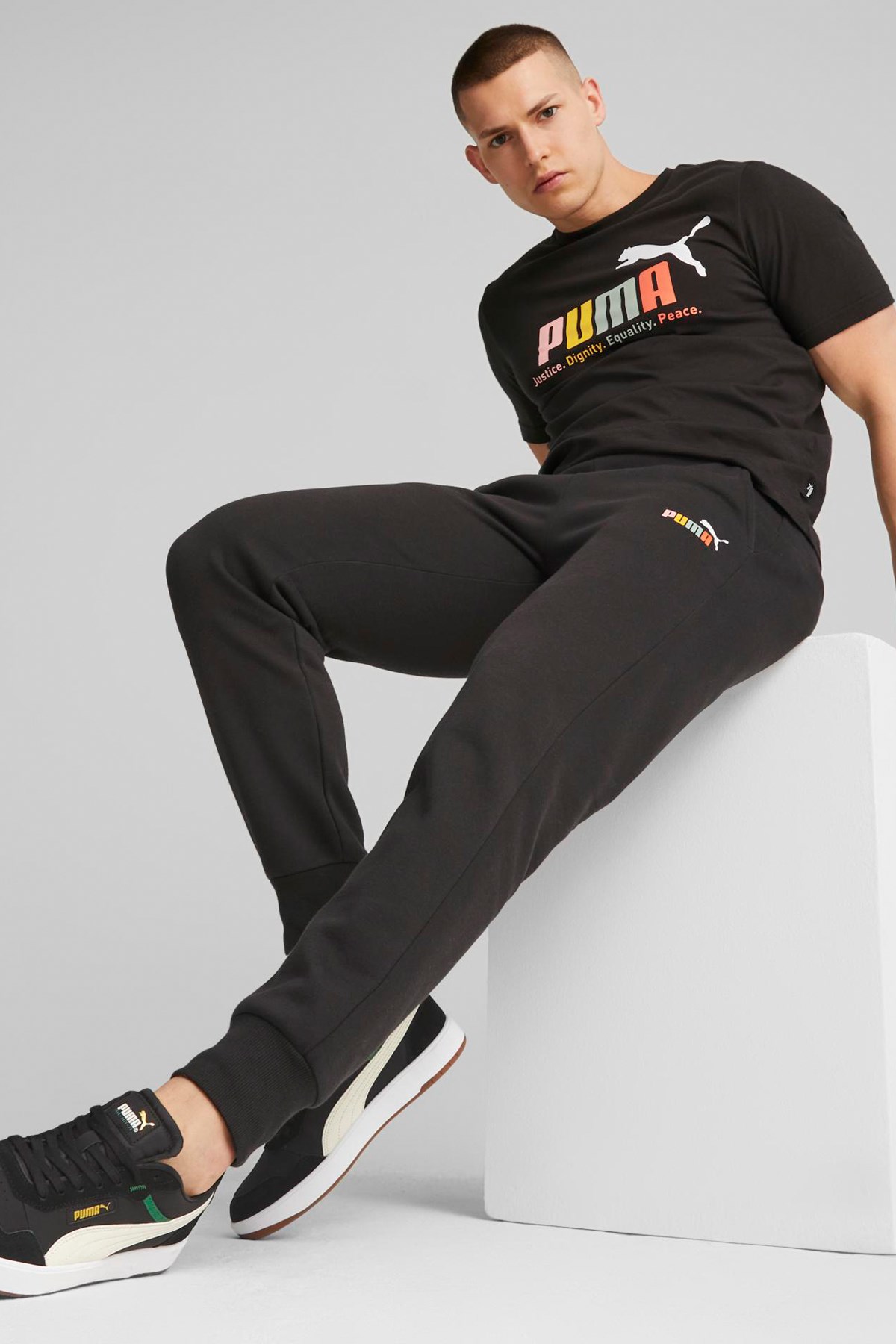 Puma Ess+ Multicolor Erkek Eşofman Altı 67717201 Siyah