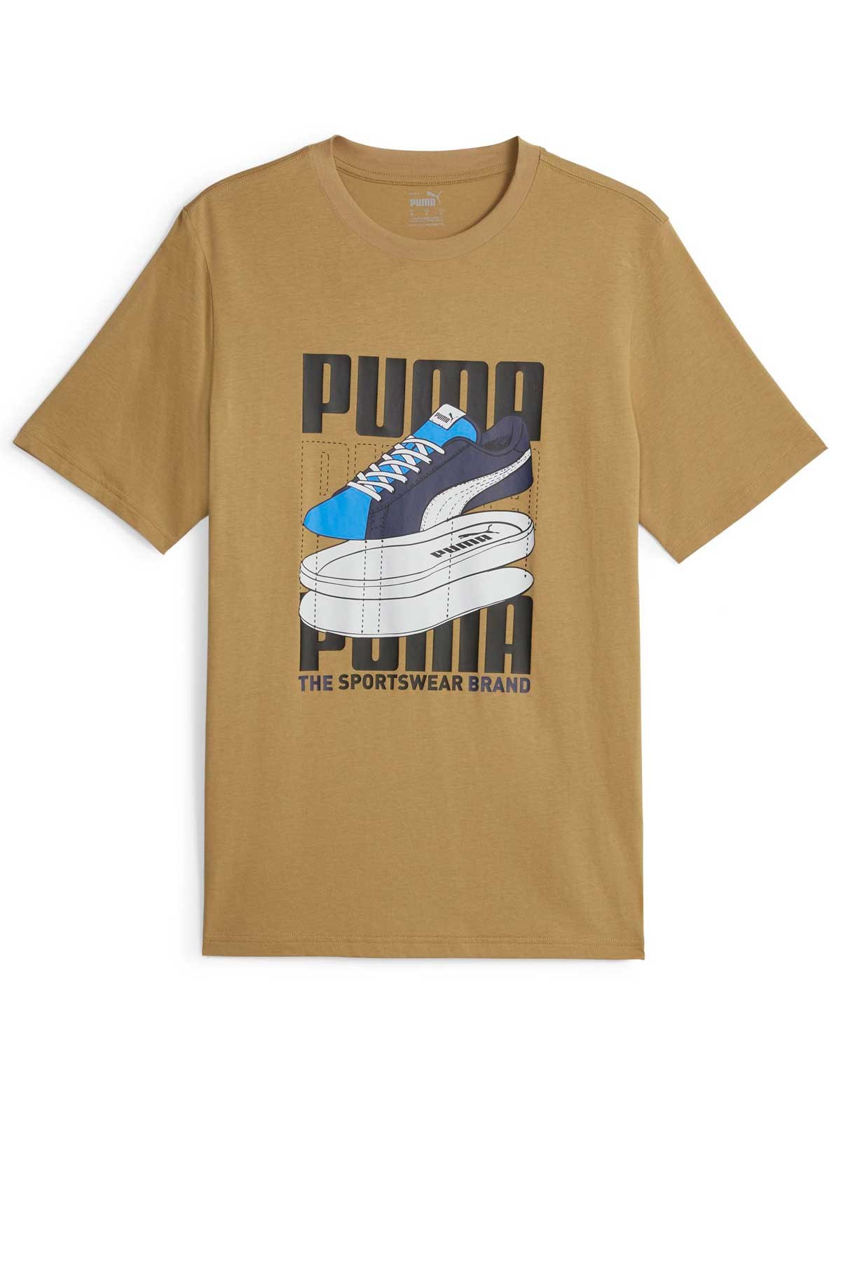 Puma Graphıcs Sneaker Erkek Tişört 67718685 Bej