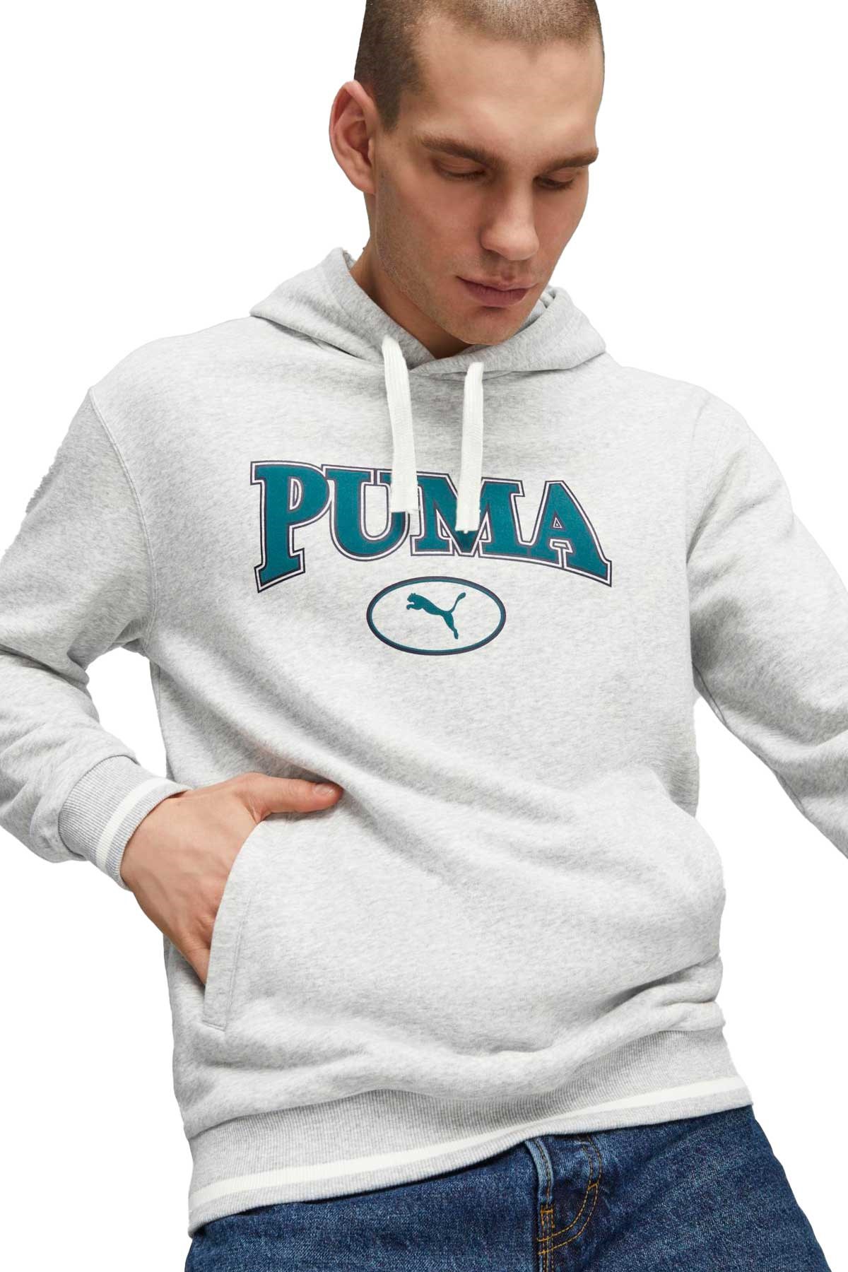Puma Squad Hoodie Erkek Sweatshirt 67787404 Gri