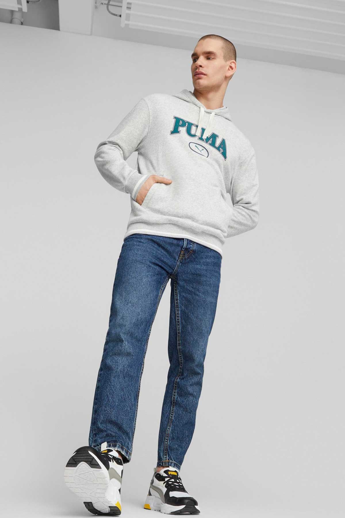 Puma Squad Hoodie Erkek Sweatshirt 67787404 Gri