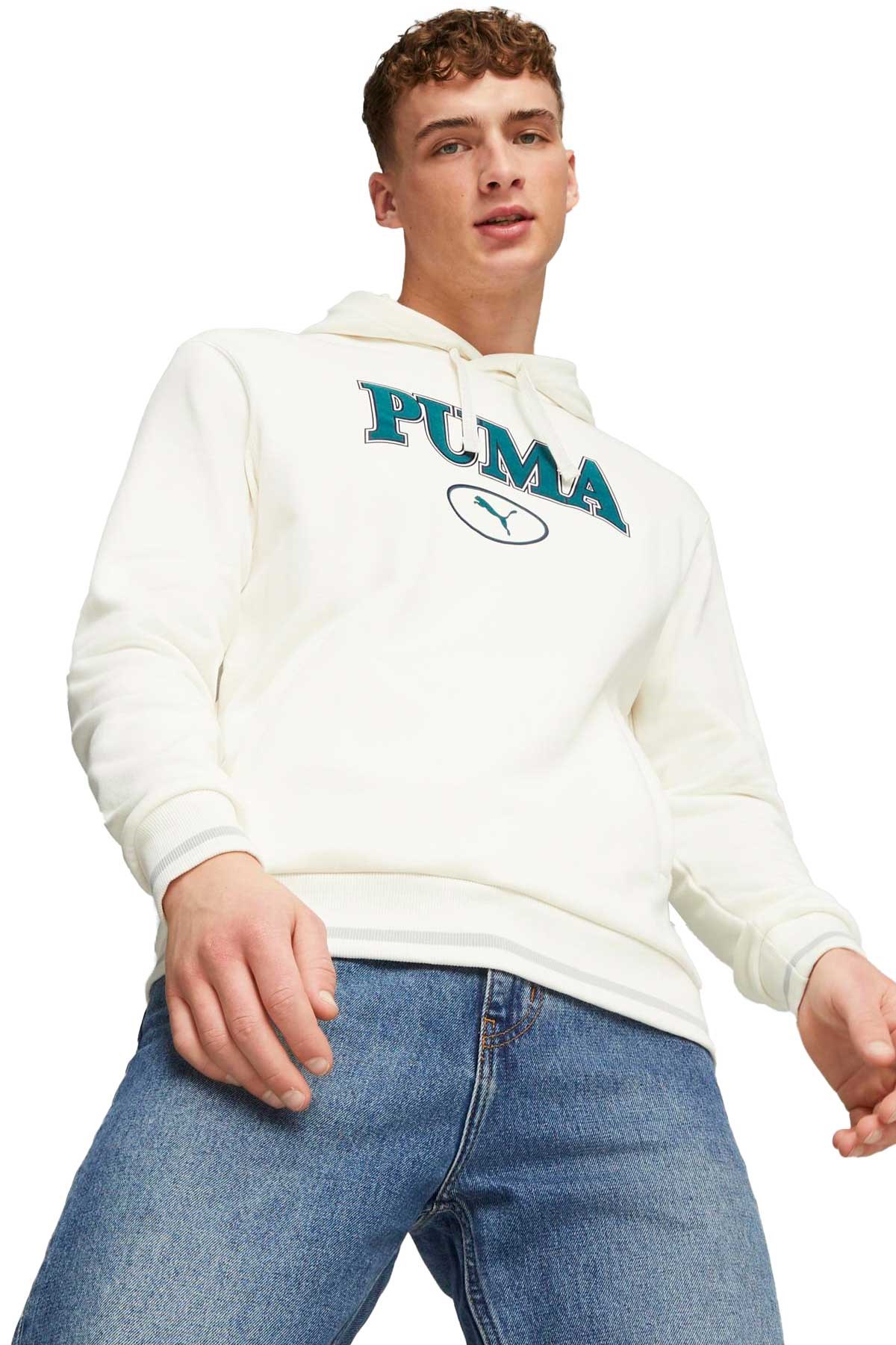 Puma Squad Hoodie Erkek Sweatshirt 67787465 Beyaz