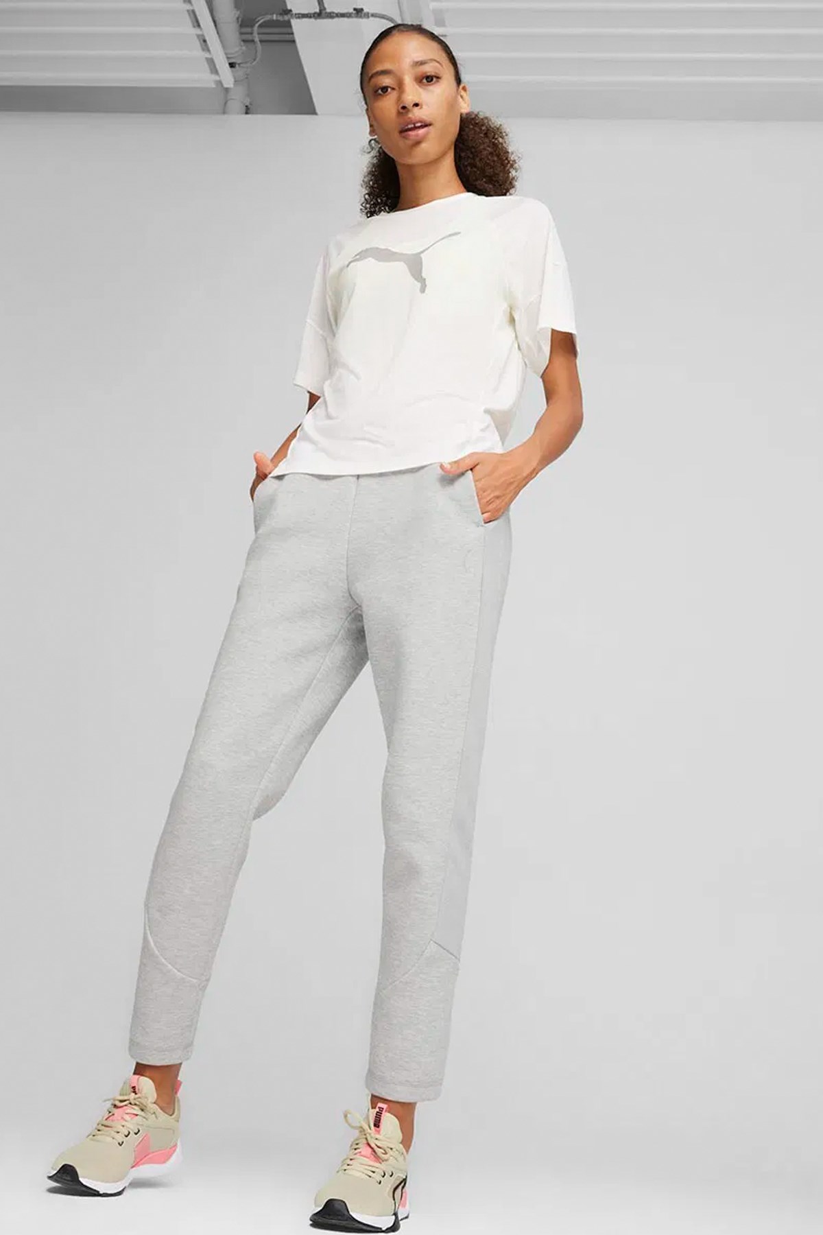 Puma Evostrıpe High-Waist Kadın Pantolon 67788004 Gri