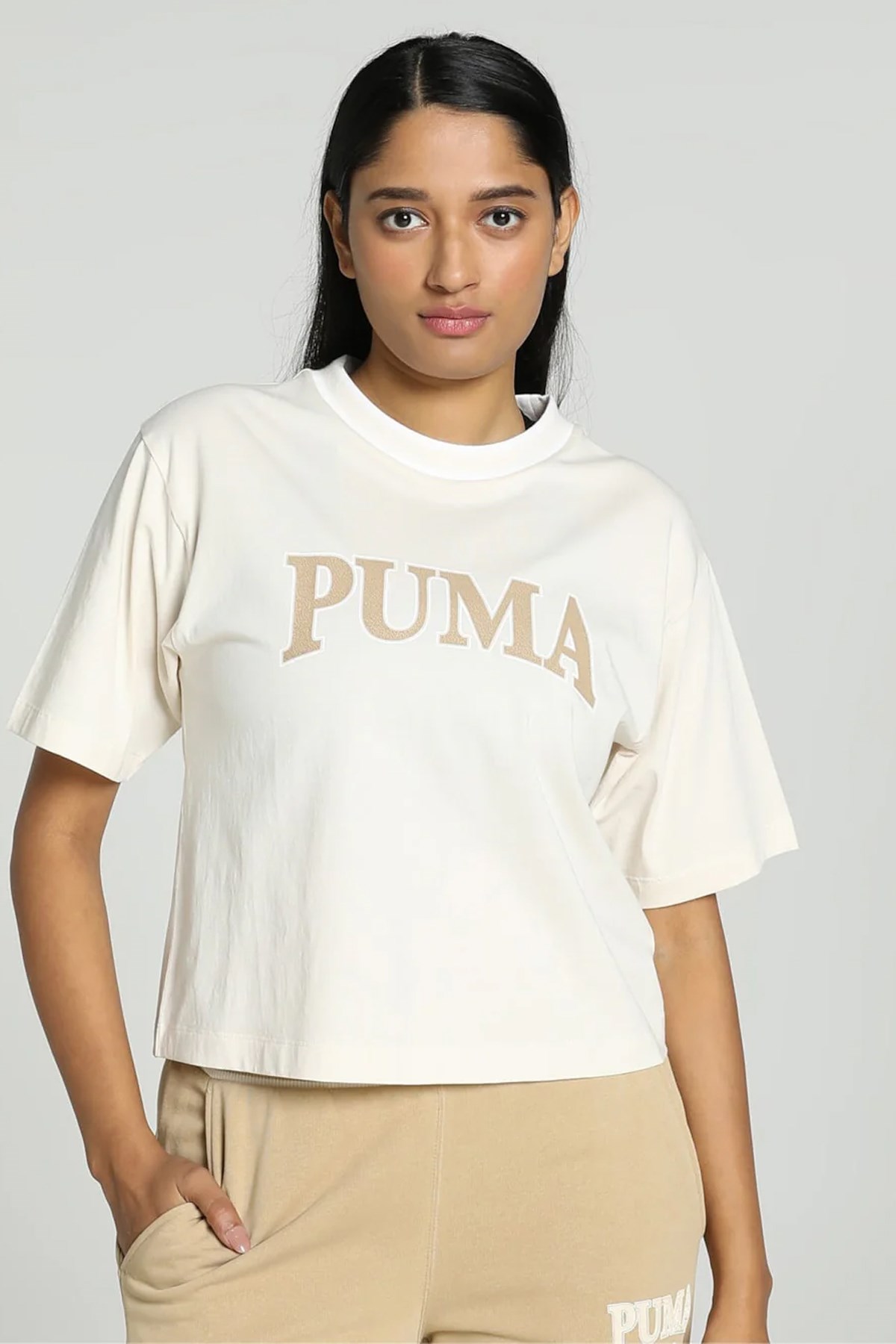 Puma Squad Graphic Kadın Tişört 67790387 Gri