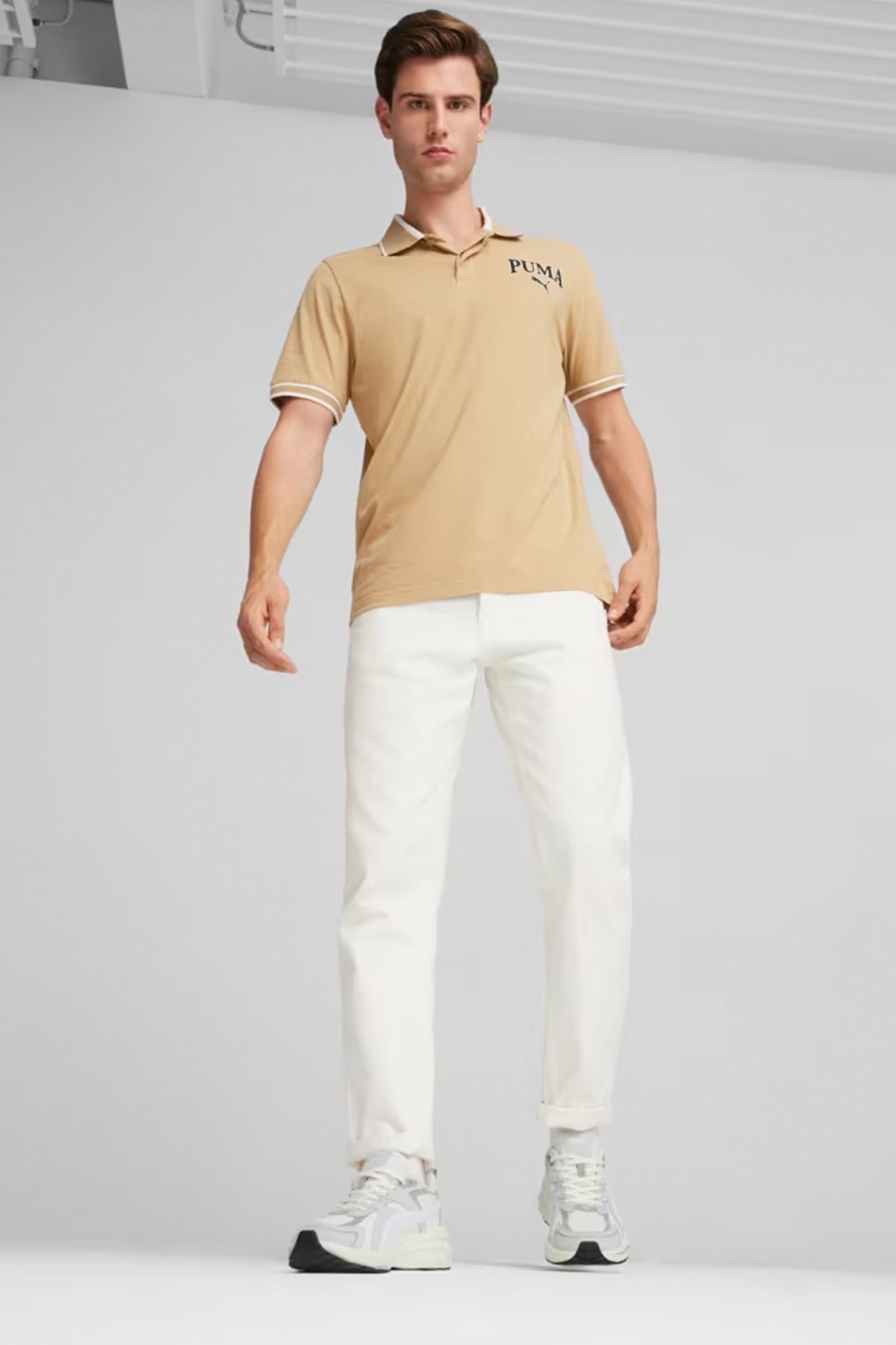 Puma Squad Erkek Polo Yaka Tişört 67948283 Bej